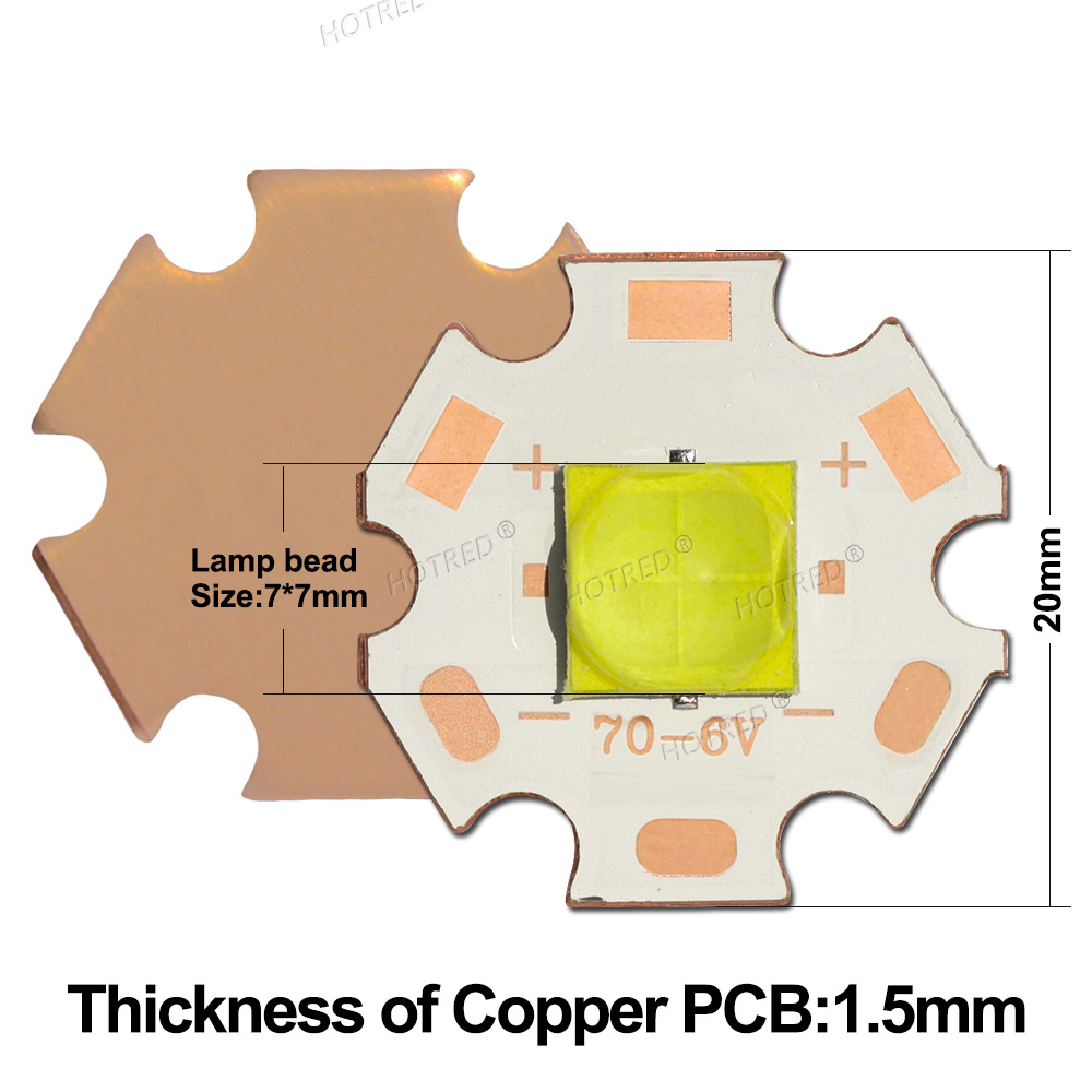 DC3V/6V/12V XHP70 LED High Power 7070 XHP70.2 Chip Ceramic Bracket Bead 20W 40W XHP70.2 XHP50.2 Latarka czołowa Szperacz