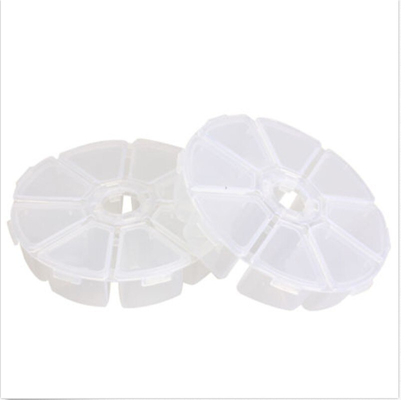 Boîte de rangement pour strass, 2 pièces rondes Nail Art, boîte de rangement pour strass bijoux accessoires en plastique transparent conteneur vide pour strass perles
