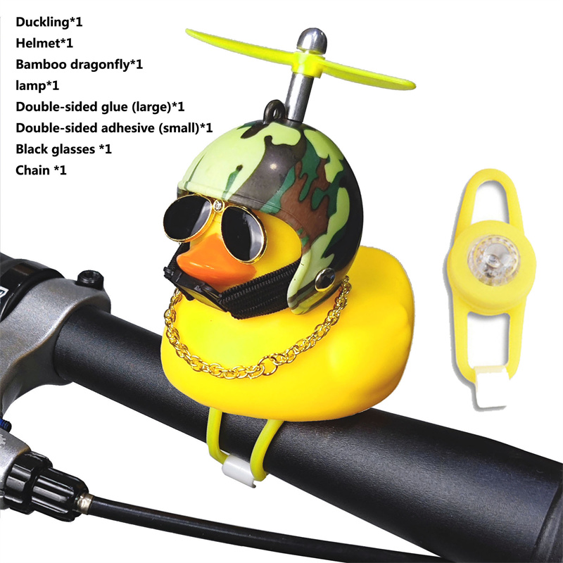 Gele Eend Fietsverlichting Bel Schattige Kleine Stuur Hoorn Lamp voor MTB Racefiets Motorhelm Rijden Fietsen Accessoires speelgoed: Donkergrijs