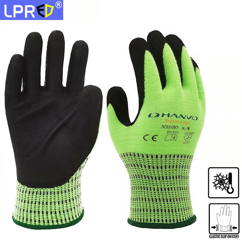 10 pares de guantes de trabajo gruesos de terciopelo, cálidos para invierno, antideslizantes, ácido alcalino, cómodos, protectores de reparación de Hardware