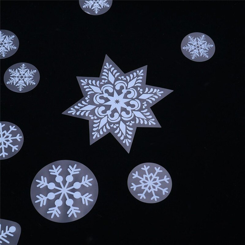 1 Sheet Reusable White Christmas Snowflake Window Stickers Self-adhesive Decor Decals Home Decoration Stickers Glass