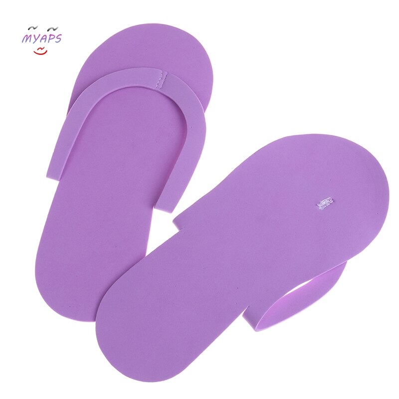 Pantuflas de espuma desechables para Spa y pedicura, sandalias de espuma para pedicura, chanclas para salón de belleza, 12 pares
