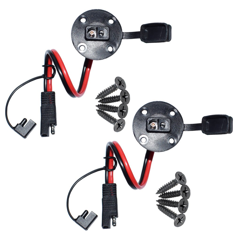 SAE Power Socket Sidewall Port,Weatherproof SAE Quick Connect Solar Panel Mount Universal Flush-Mountable Connector 12AWG 30CM: 12awg 0.3m  2PCS