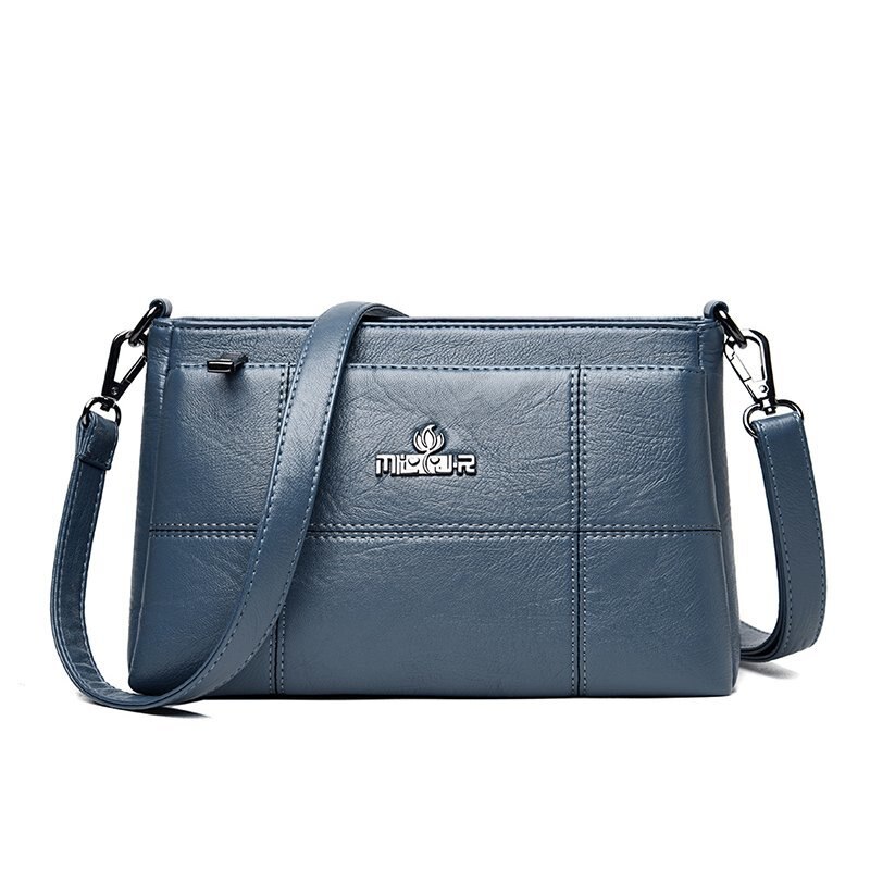 Olsitti alta qualidade pu leathe sacos de ombro para as mulheres 2021 moda feminina cor sólida crossbody saco casual bolsas femininas: Navy Blue