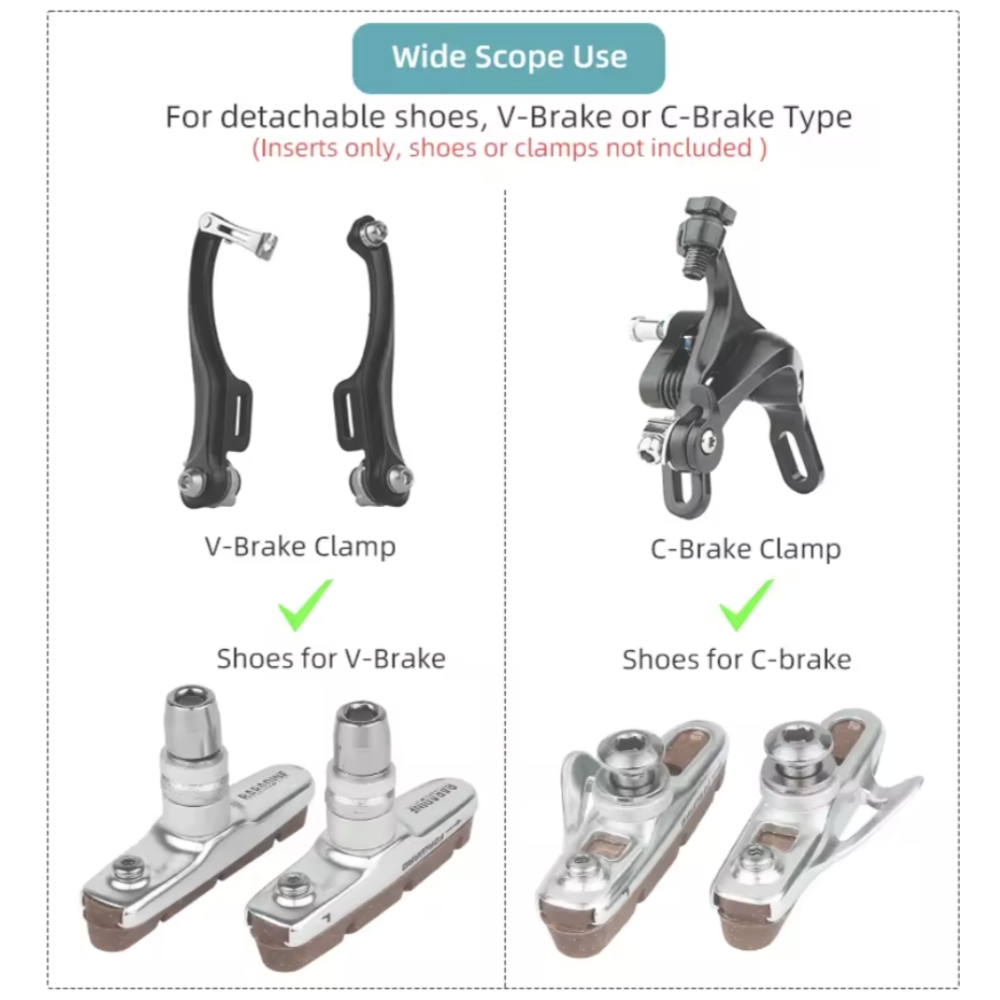 CNC fietsaccessoires, carbon velgremblokken, racefiets remmen remklauw blokschoenen, voor Shimano V/C remklauw, kurkhout