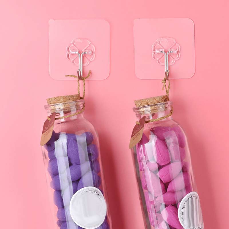 Strong Adhesive Wall Hook Transparent Removable Hanger Hooks for Bathroom Kitchen ENA88