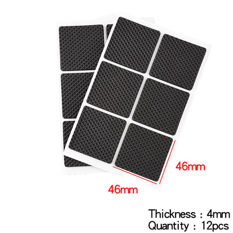 Table Chair Feet Pads Table Foot Pad Corner Furniture Leg Mute Wear-resistant Anti-slip Stickers Protective Stool Foot Cover: F square 12PCS