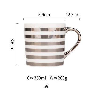 måke keramisk krus keramisk kaffekopp kina benmelk tekopp kjærlighet hjerte stripe drinkware 350ml hjemmekjøkken: En