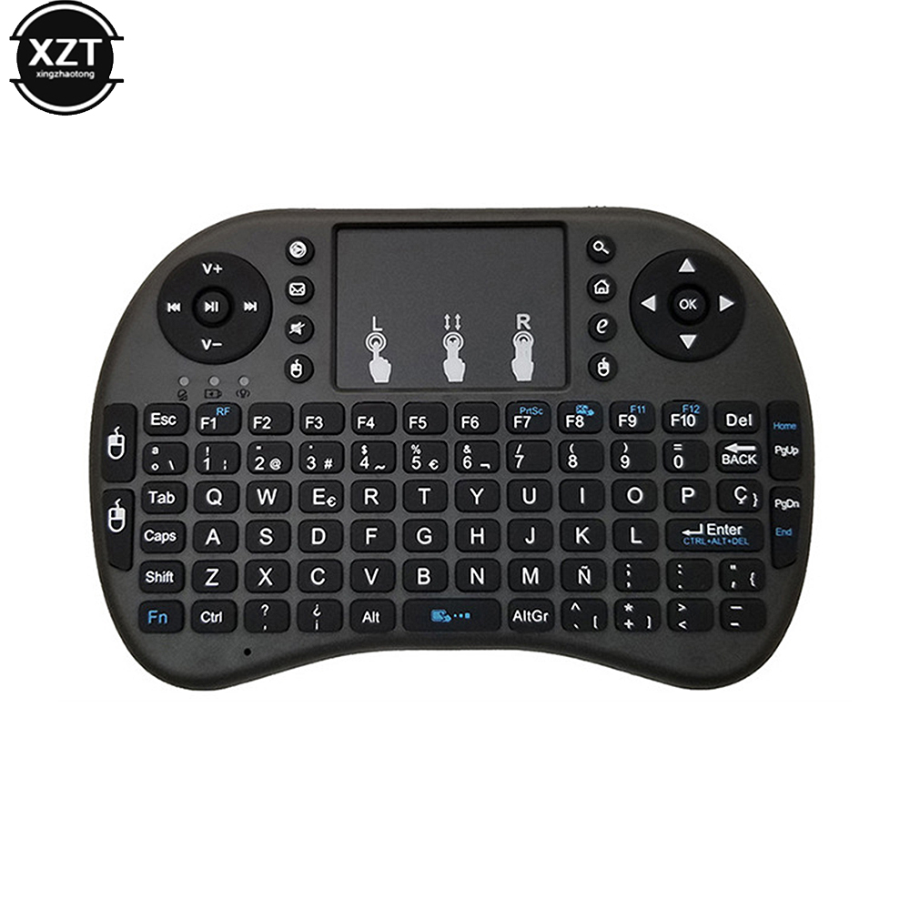 Backlit English Russian 2.4G Air Mouse Remote Touchpad for Android TV Box PC I8 Mini Wireless Keyboard: Silver