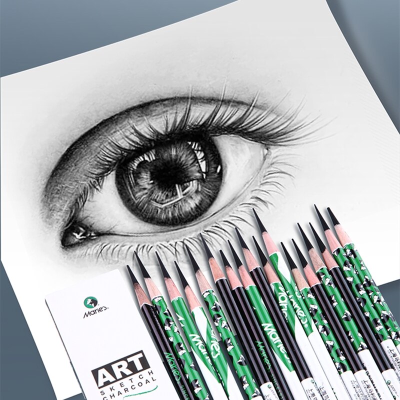 Charcoal Sketch Pencil Drawing Set Soft Medium Hard 4mm Lead Art Supplies Sketching Tools