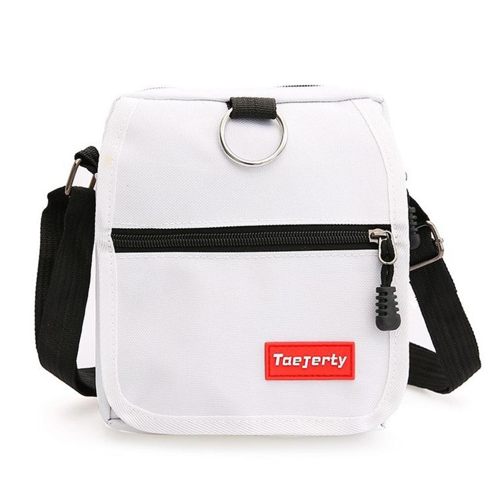 Senhora m bolsa de lona masculina hong kong harajuku estilo contraste cor pequena bolsa estilo coreano moda casual mensageiro saco: White