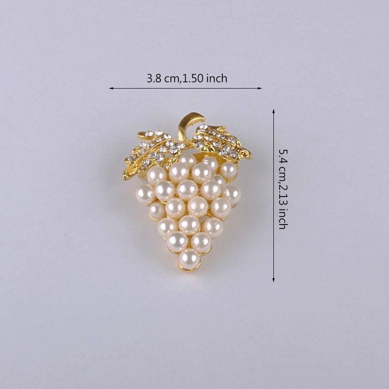 Broches de uvas imitação pérola broche strass para casamento vestidos de noiva hijab clipe cachecol fivela pinos