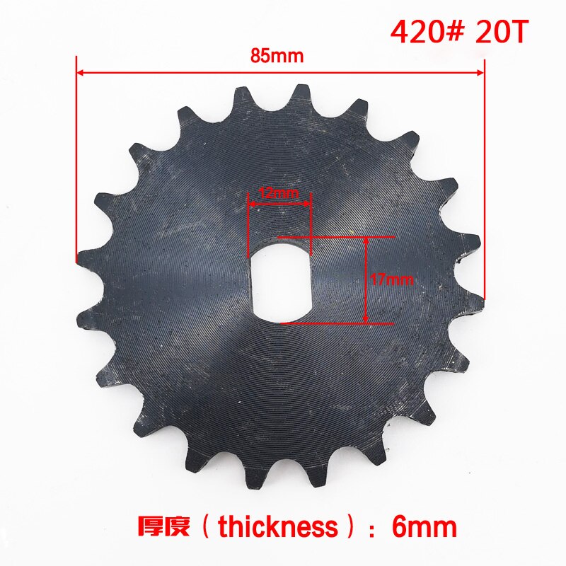 Bm1418 zxf 9t 10t 12t 14t 16t 420 428 elektriske trehjulede kædehjul til kædedrev cykel motorcykel gear børsteløs dc motor tandhjul