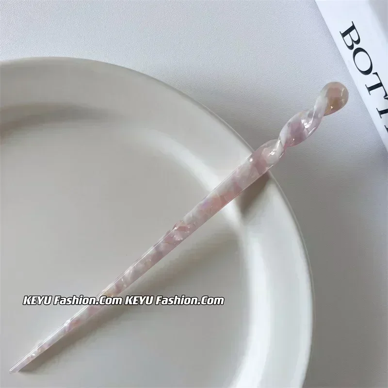 Palillos para el cabello de estilo chino para mujer, palillos de acetato Vintage, horquillas, Clips, joyería de boda, accesorios de estilismo de belleza para niña: Negro