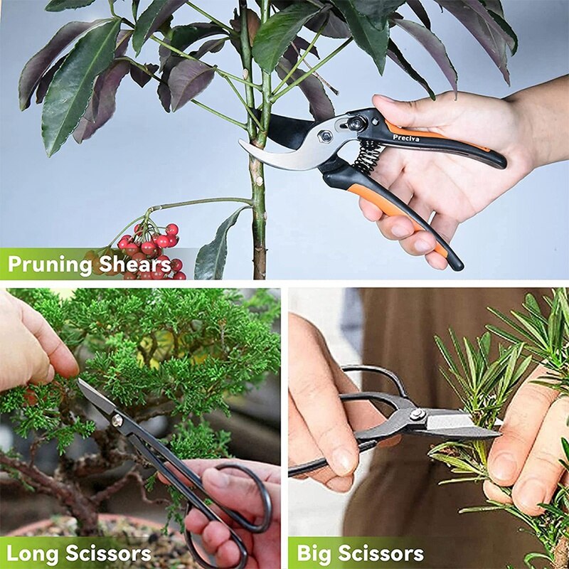 GTBL Bonsai Tool, Garden Tools Set, Secateurs Set Mini Shovel Rake Set Bonsai Training Wire For Bonsai Gardening Bonsai Tools