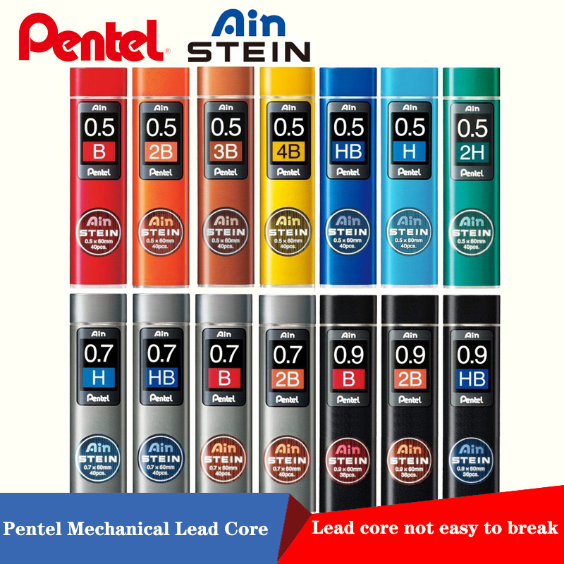 Pentel – noyau de crayon mécanique C275, extrêmement fin HB/2B, résine noire, noyau de plomb STEIN 0.3/0.5/0.7/0.9mm, fournitures de papeterie, 1 pièce