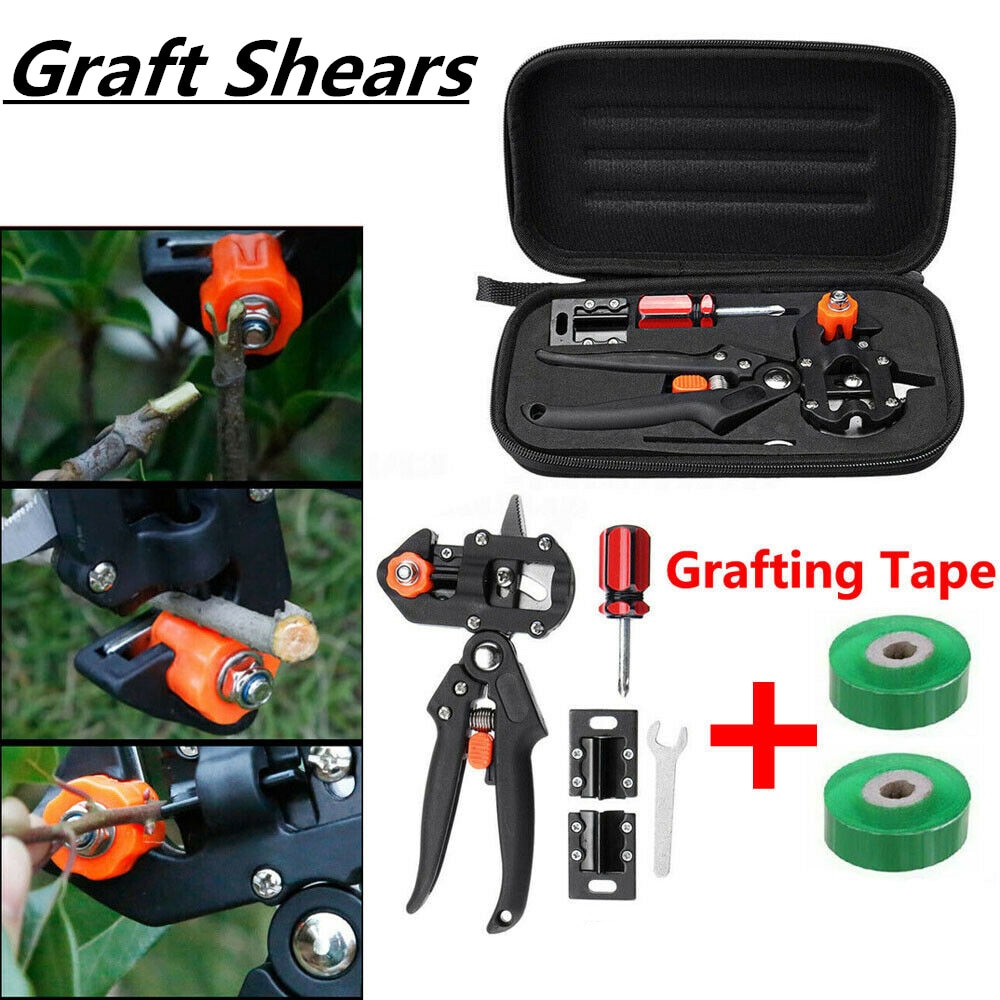 Garden Fruit Tree Pruning Shears Scissor Grafting Cutting Tool set with 2x2cm Graft Film Tape pruner Cutting Tool