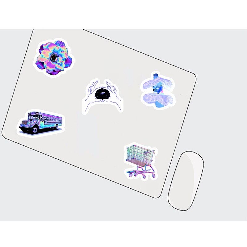 50pcs Vaporwave Art Style Sticker For Laptop Skateboard Luggage Refrigerator Notebook Decals Helmet Cartoon Computer Stickers