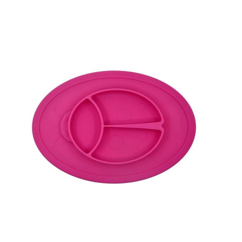 Cartoon Baby Dishes Meal Plate Meal Mat Silicone Easy Cleaning Tray for Children Kids food Holder Tray Food Container Tableware: red