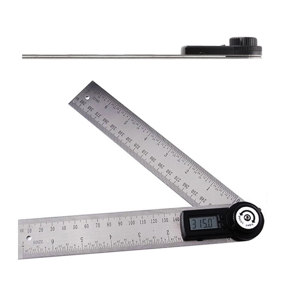 Stainless Steel 2in1 Digital Angle Finder Meter Protractor Gauge Scale Ruler 360 degree 400mm with Moving Blade