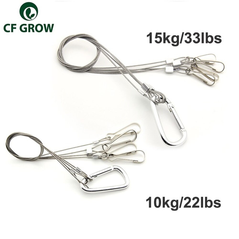 Light Suspension Kit Stainless Steel Hang Rope Hook Galvanized Steel Cable Hanging lights Grow light Fixtures 10/15kg 22/33lbs