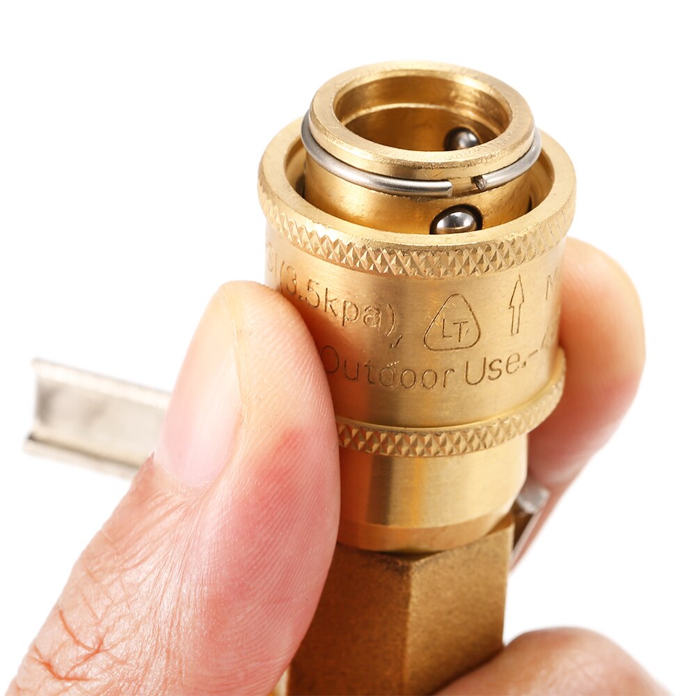 Adaptador de Gas de latón sólido 1/4 ''RV propano adaptador de conexión estufa de Gas Natural tanque de Gas Kit de desconexión rápida con válvula de cierre