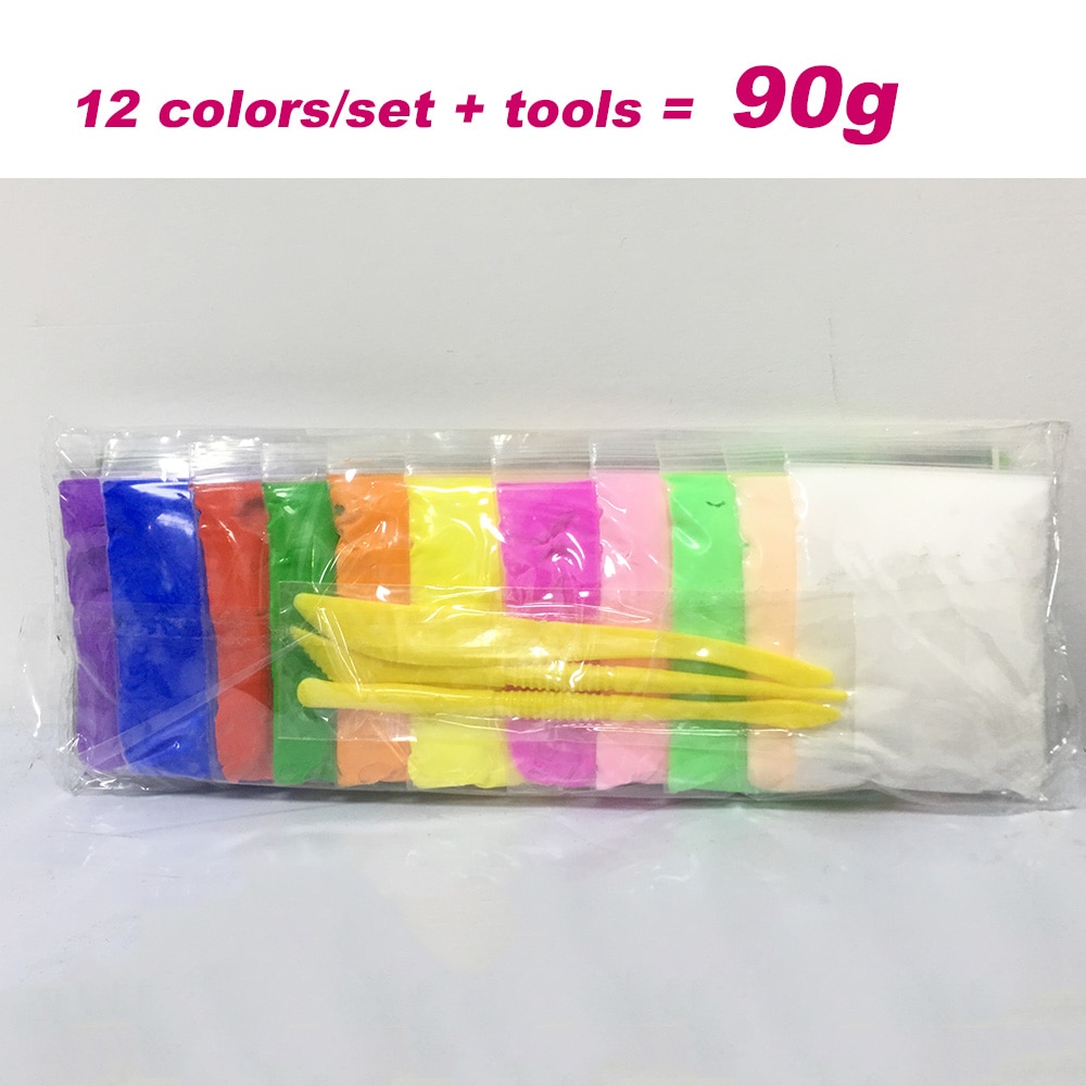 12 24 36 Colors/Set Polymer Clay with 3 Tools Air Drying Light Plasticine Modelling Air Dry Clay Handmade Educational Girls Toys