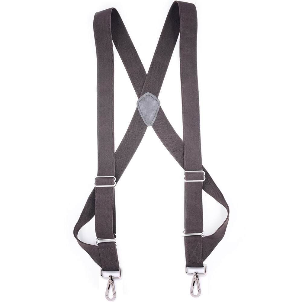 Mannen Zware Trucker Bretels 3.5Cm Breed X-Back Met 2 Side Clip Swivel Haken Verstelbare Elastische big Tall Broek Bretels: Donkerbruin