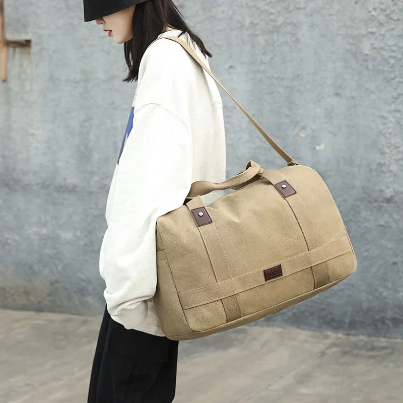 Mannen Reizen Canvas Handtas Multifunctionele opvouwbare tassen Handbagage Mannen Tote Grote capaciteit Weekend plunjezak Bolsas