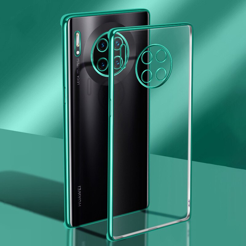 Camera Beschermende Plating Slanke Telefoon Case Voor Huawei Mate 30 Pro Mate30Pro Originele Soft Clear Ultradunne Silicone Cover: Mate 30 / Green