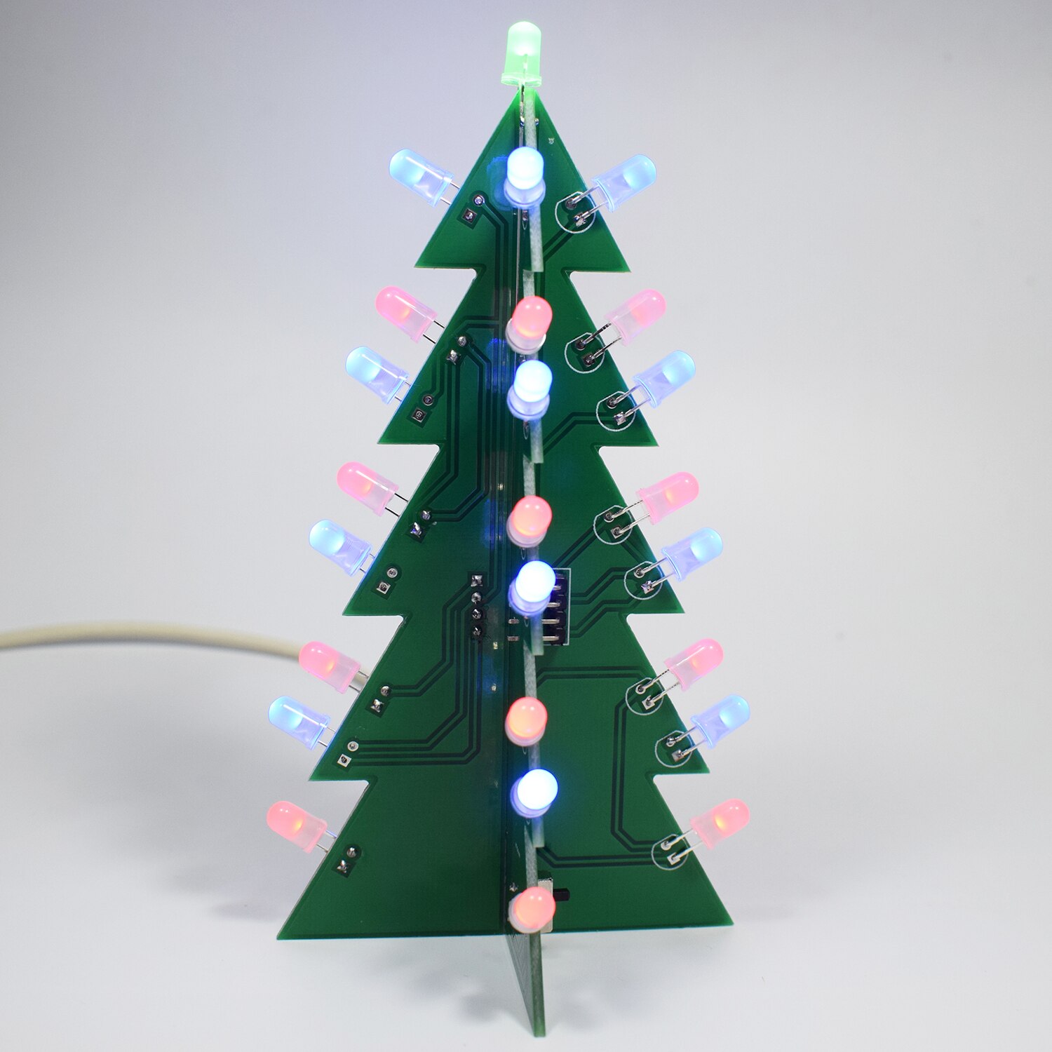Diy Ster Knipperende 3D Led Decoratie Printplaat Kerstboom Elektronische Learning Kit