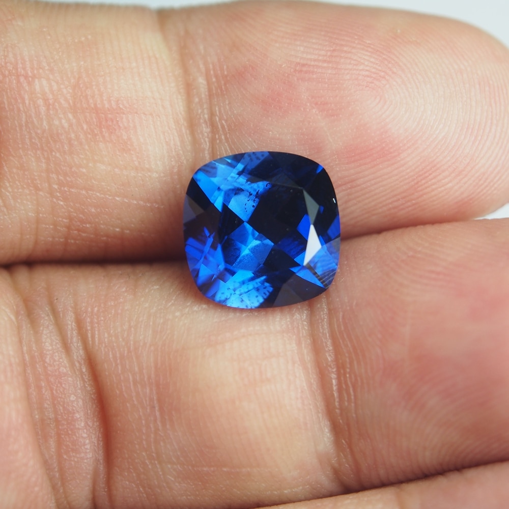 9*9 mm 1 piece /bag Royal Blue sapphire Cushion Cut 35# corundum sapphire stone For Jewelry