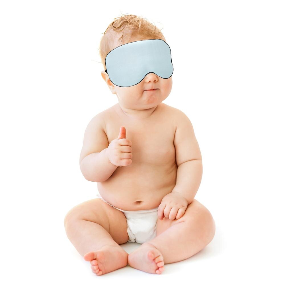 Spædbarn baby silke øjenmaske nyfødt basking uv silke øjenbeskyttende maske baby søvnskygge dækning øjenskærm: Blå