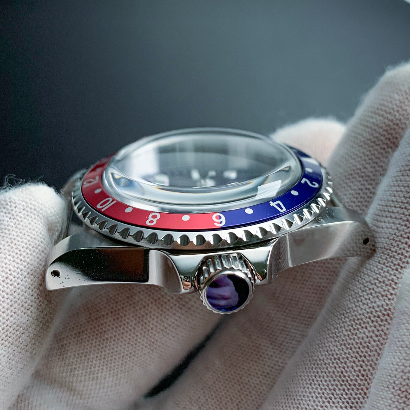 Horloge 1960 Automatische Rvs Horlogekast 40Mm Vintage NH35 Beweging Acryl Halfronde Spiegel Lichtgevende Handen Vervanging