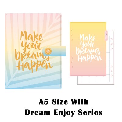 Lovedoki Dokibook A5 A6 notebook planner notebook Diary Agenda Pink gold Kawaii diy Organizer stationery: A5 Dream Enjoy