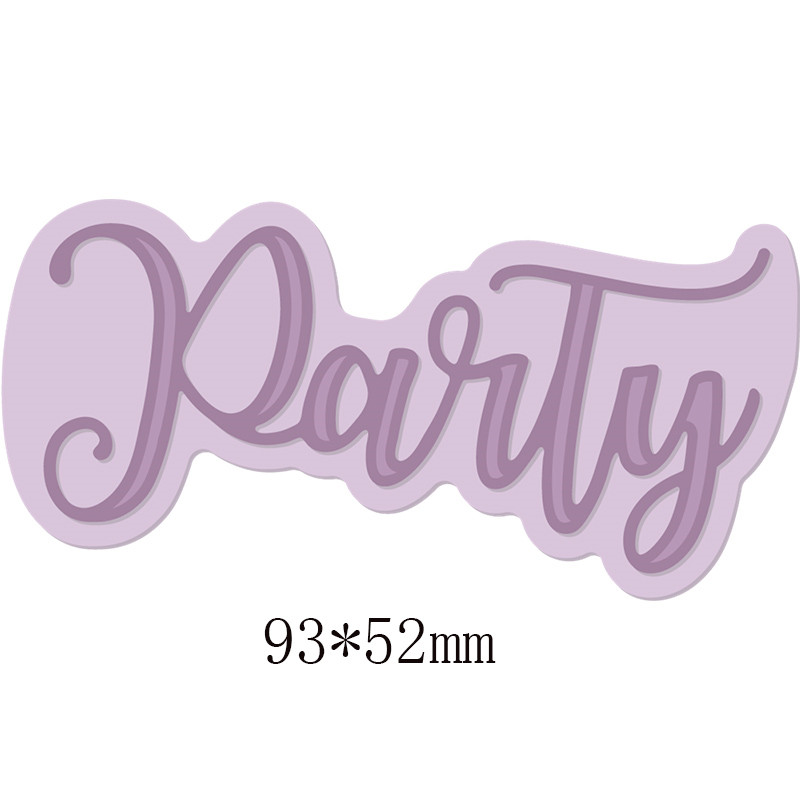 Mots mélangés découpe de métal pochoir pour bricolage Scrapbooking décoratif gaufrage artisanat découpe modèle Sentiment: Party