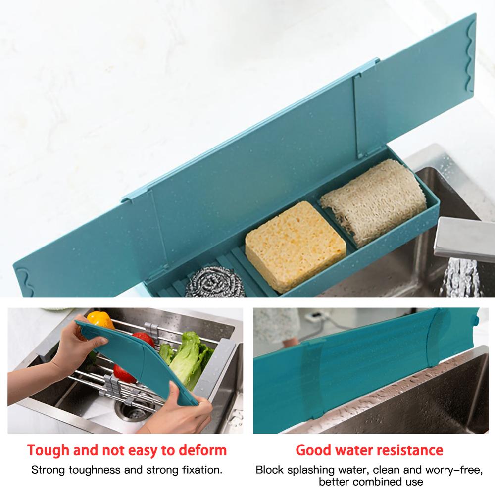 Telescopic Water Trough Sink Water Baffle Drain Rack Anti-splash Baffle Kitchen Shelf Sink Guard Kitchen Water Splash Guard