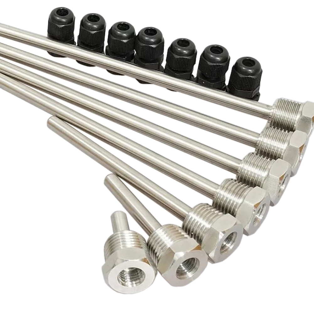 Pozzetto termometrico da 30-200 mm in acciaio inossidabile 304 con filettatura 1/2 G OD6mm Tasca per manicotto ad immersione per sensore di temperatura