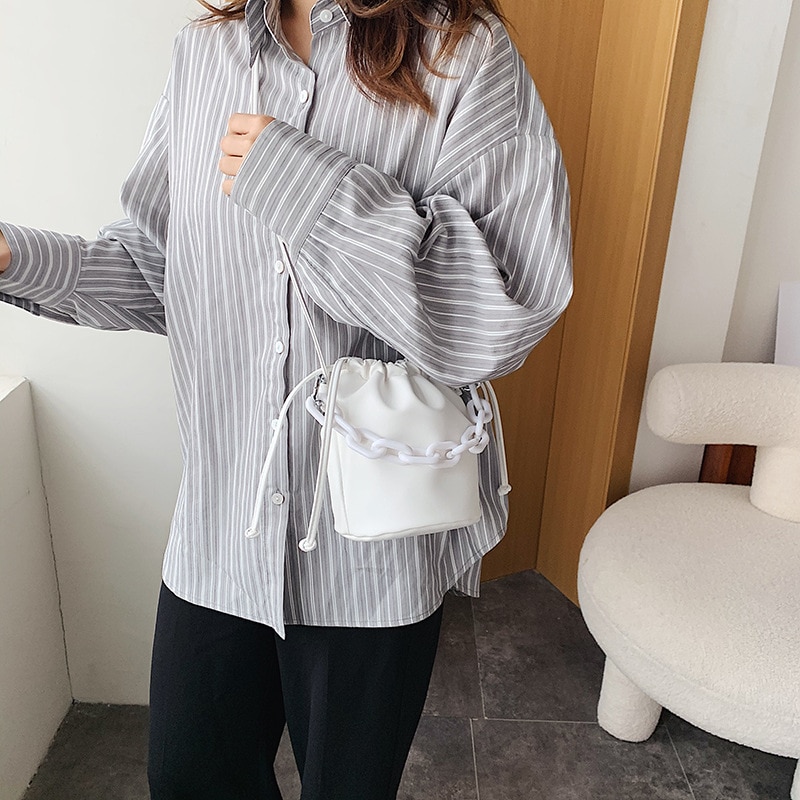 Petit cordon seau sacs pour femmes épaule sac à bandoulière femme sacs à main et sacs à main dame couleur unie sac à main