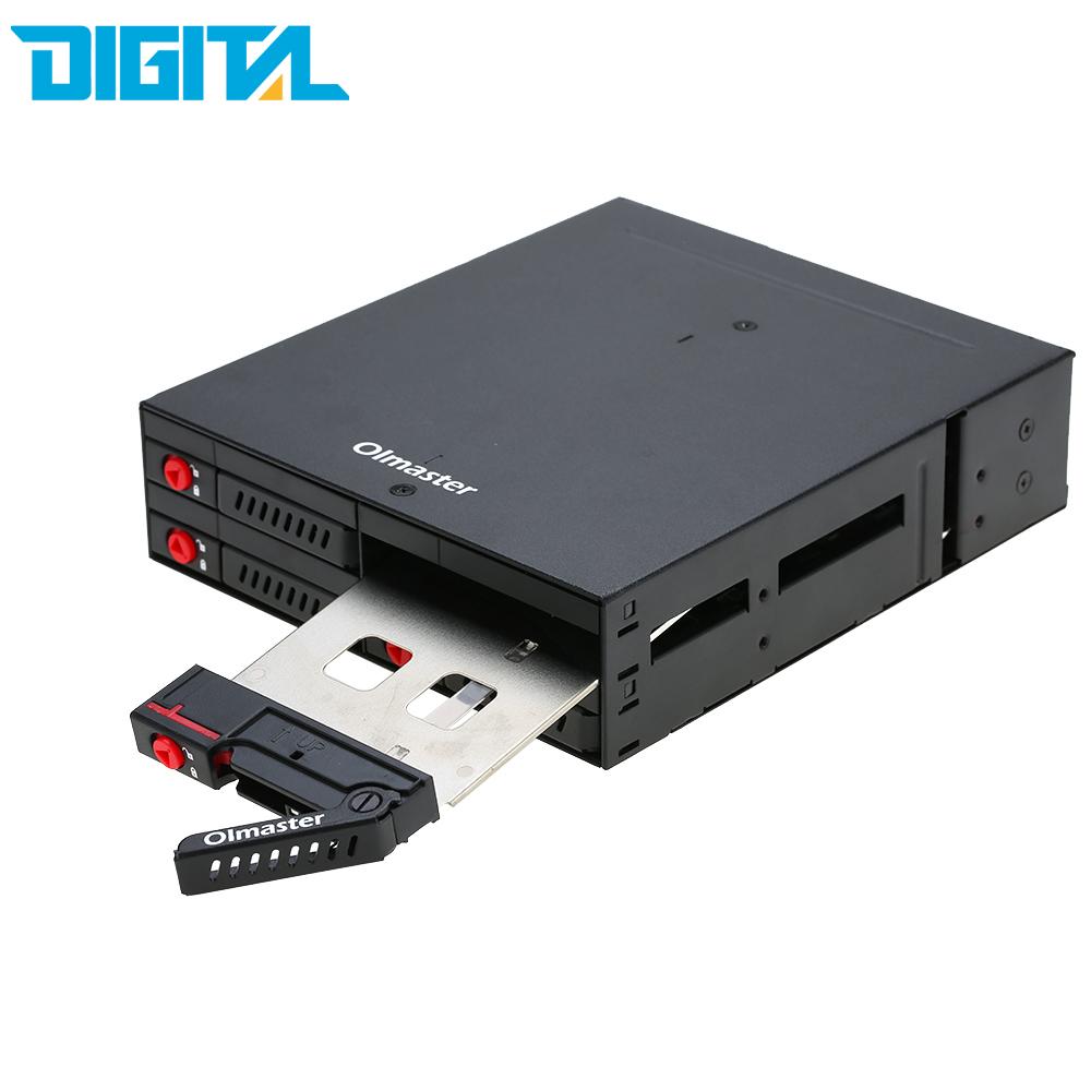 Oimaster 4 fack 2.5 '' sata hdd ssd hårddisk mobil rack backplane med nyckellås locker funktion 6 gbps för 5.25 '' drive bay
