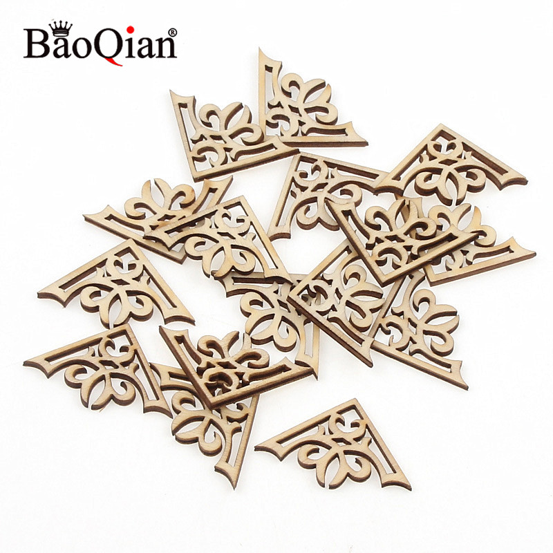 10Pcs Natual Lovely Animal Pattern Wooden DIY Wood Craft for Handmade Scrapbooking Art Accessory Sewing Home Decoration