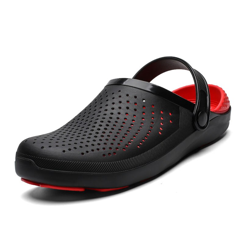 Zomer Mannen Klompen Sandalen Strand Slippers Voor Mannen Mannelijke Schoeisel Zomer Schoenen Man Big Size tuin Klomp: blackred / 11