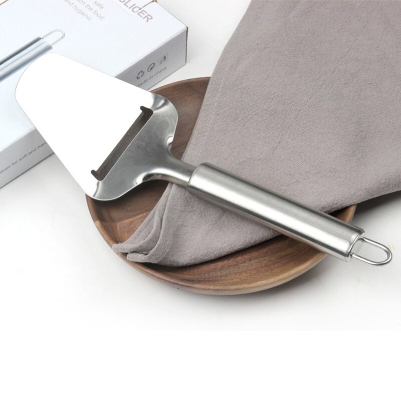 Trancheuse à fromage en acier inoxydable d&#39;argent, outil de cuisine, portionneuse à beurre, éplucheur, idéal pour coupes culinaires,