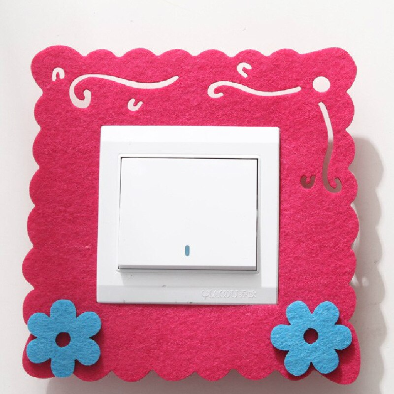 Cute cartoon felt switch stickers Hollow switch stickers home without hurting the wall Adhesive switch cover: 04