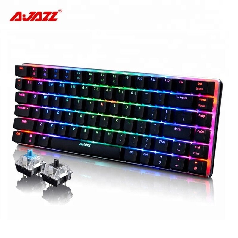 Mechanische Tastatur mit RGB/Weiß/Blau Beleuchtetes Optional Beleuchtung 82 Tasten Schwarz Grün Schalter Mechanische PC Tastatur