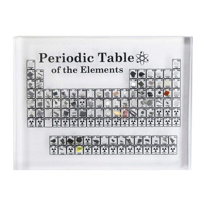 Akryl periodisk tabel display med ægte ss børn undervisning skoledag fødselsdag kemisk s display