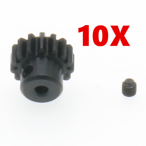 1/5/10/20/Pcs Staal Rondsel Motor Gears 15T Voor 1/18 Wltoy A959 a969 A979 K929 15 Tanden A580058 Modulus 0.7 Upgraded Onderdelen: 10 sets black