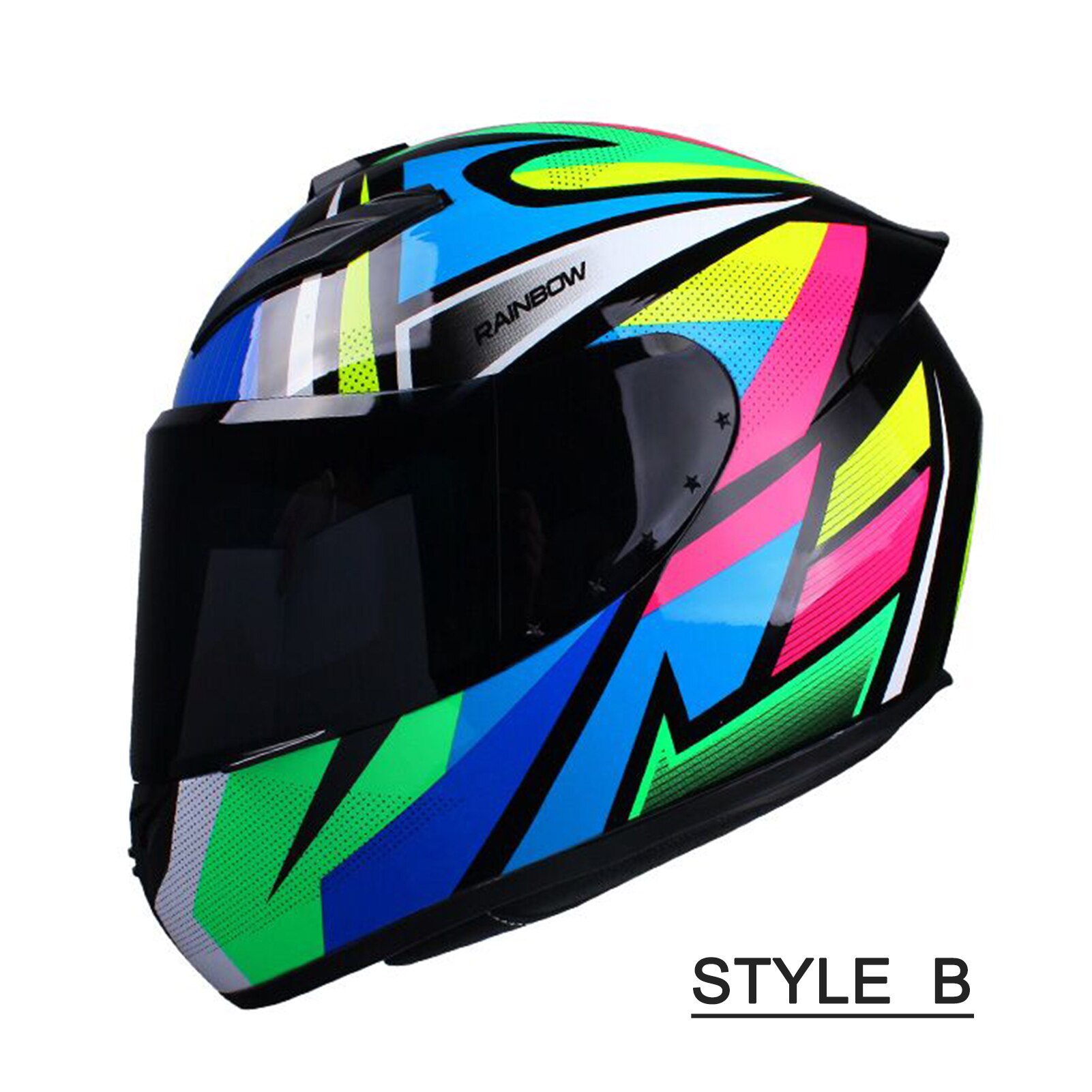 Motorcycle Full Face Helmet Rapid Street Helmet Unisex Adult Cool Rider Equipment Four Seasons Street Touring Motorcycle Helmet: Style B / L
