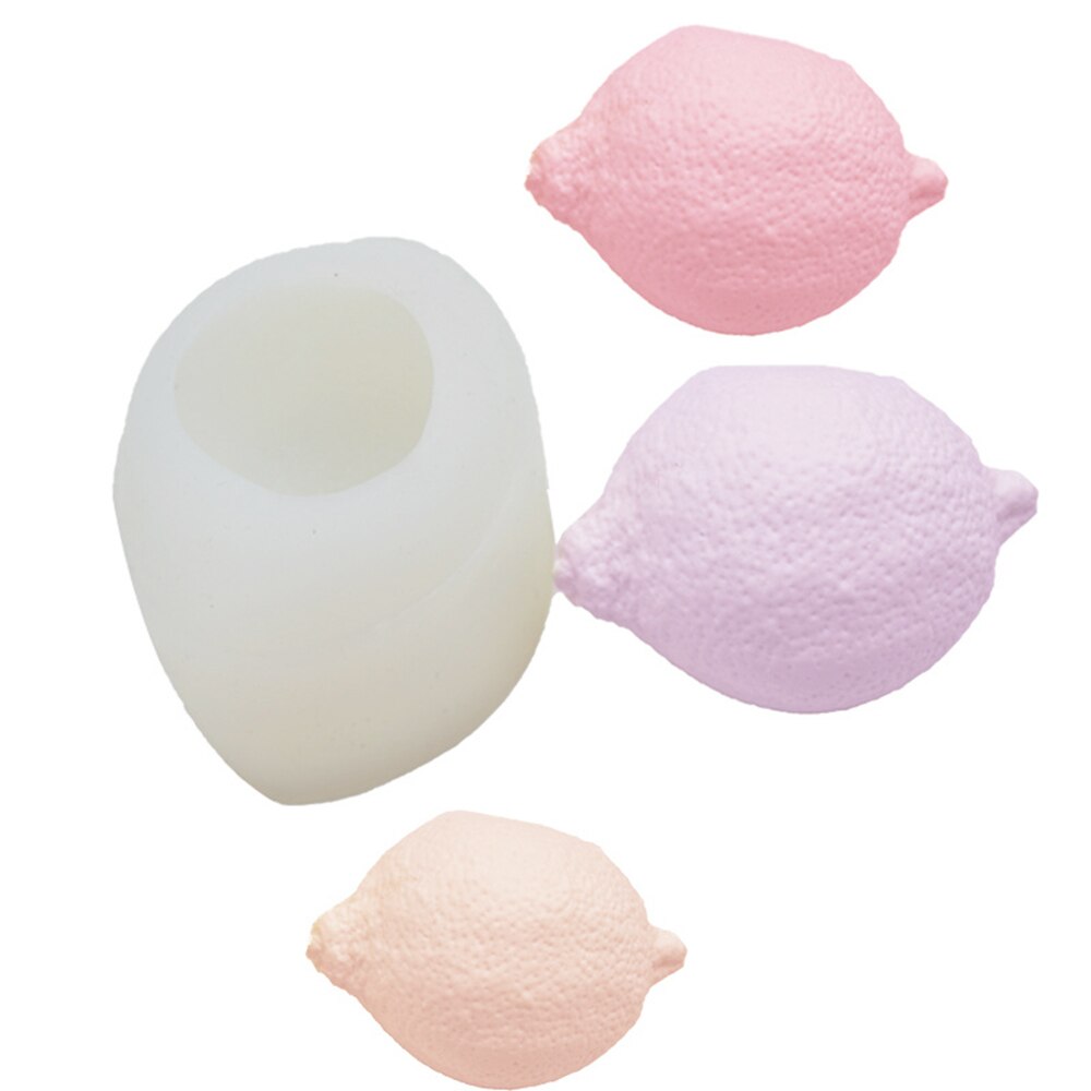 3D Handmade Lemon Shape Silicone Mould Aromatherapy Gypsum Mold Cupcake Props Fondant Candy Soap Candle Mould