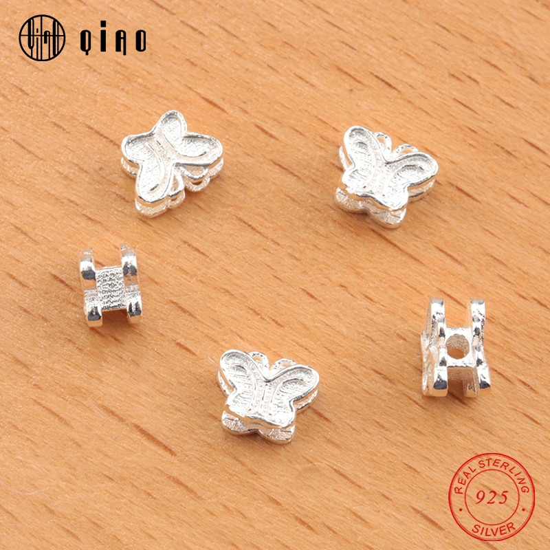 5 pièces Double côtés 925 en argent sterling papillon perles exquise en vrac entretoise argent perles pour Bracelet collier fabrication de bijoux